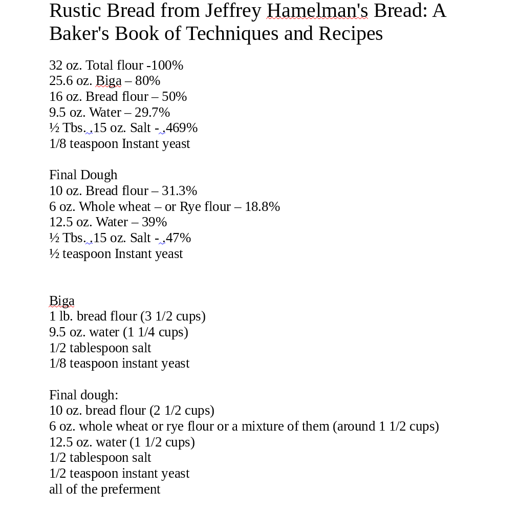 bakers percentage The Fresh Loaf